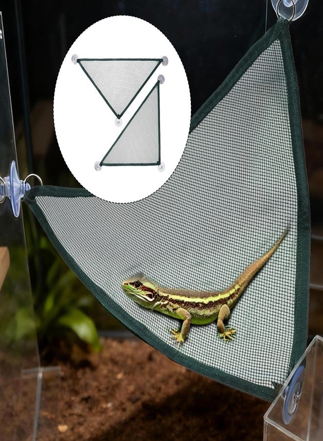 Zelphvt Reptile Hammock 2 PCS Bearded Dragon Hammocks Green Mesh Breathable Reptile Hammock for Lizard, Leopard Geckos, Ball Python, Anoles, Geckos, Snakes, Chameleon - Image 4